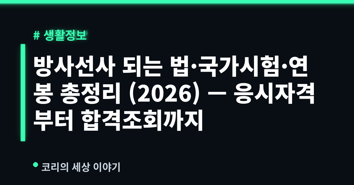 방사선사 되는 법·국가시험·연봉 총정리 (2026) — 응시자격부터 합격조회까지