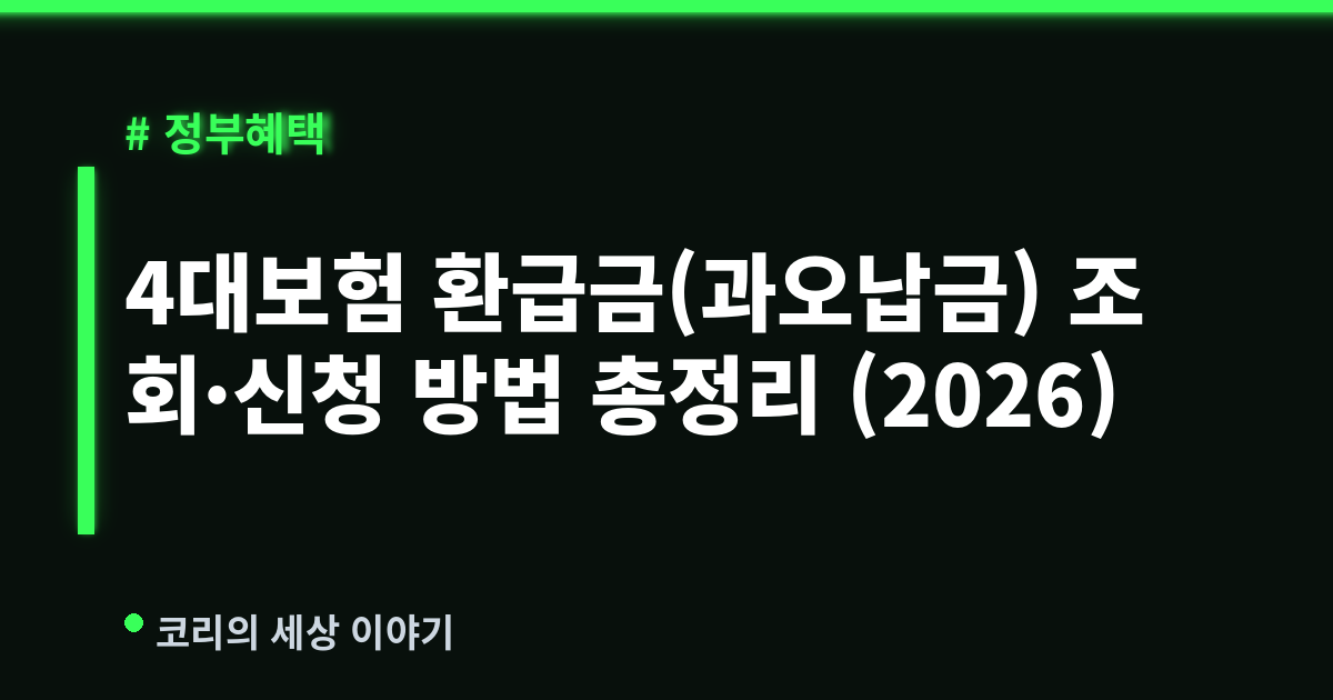 4대보험 환급금(과오납금) 조회·신청 방법 총정리 (2026)