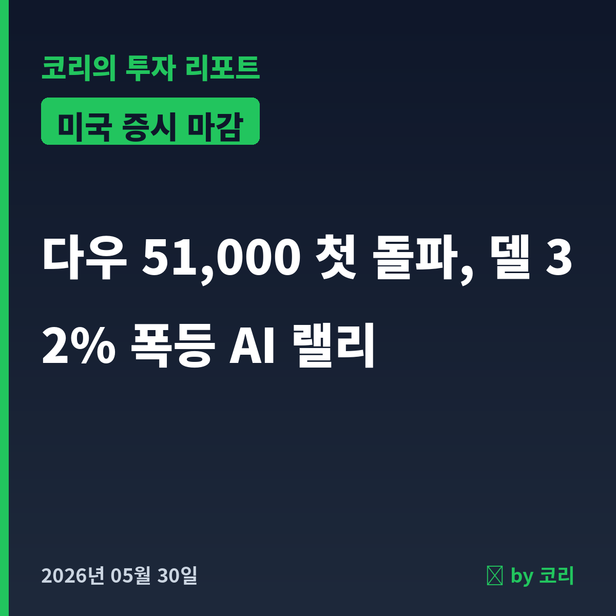 미국 증시 마감 다우 5만1천 첫 돌파, 델 32% 폭등 5/30 - 현장 사진 1