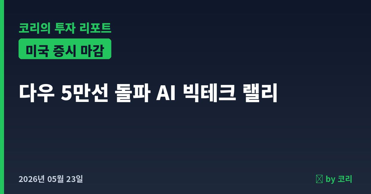 미국 증시 마감 5월 23일 다우 5만선 돌파 사상 최고치, DELL HPQ AI 랠리 - 현장 사진 1