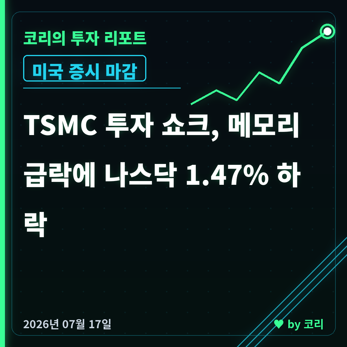 미국 증시 7월 17일 나스닥 1.47% 하락, TSMC 메모리 쇼크 - 현장 사진 1