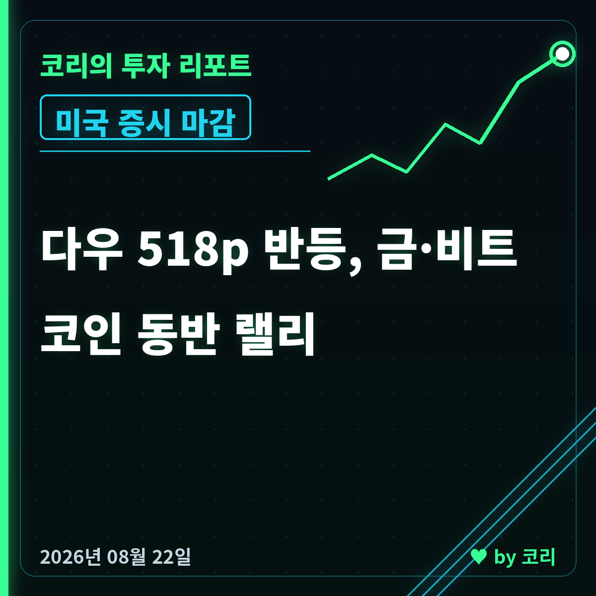 미국 증시 마감 8월 22일 다우 518p 반등, 우라늄·금 급등 - 현장 사진 1