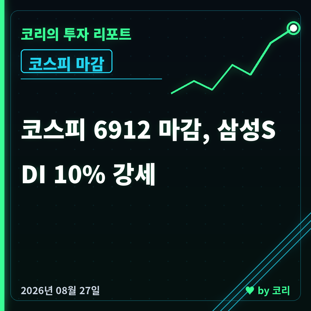 국내 증시 마감 8월 27일 코스피 6912 마감, 삼성SDI 강세 - 현장 사진 1