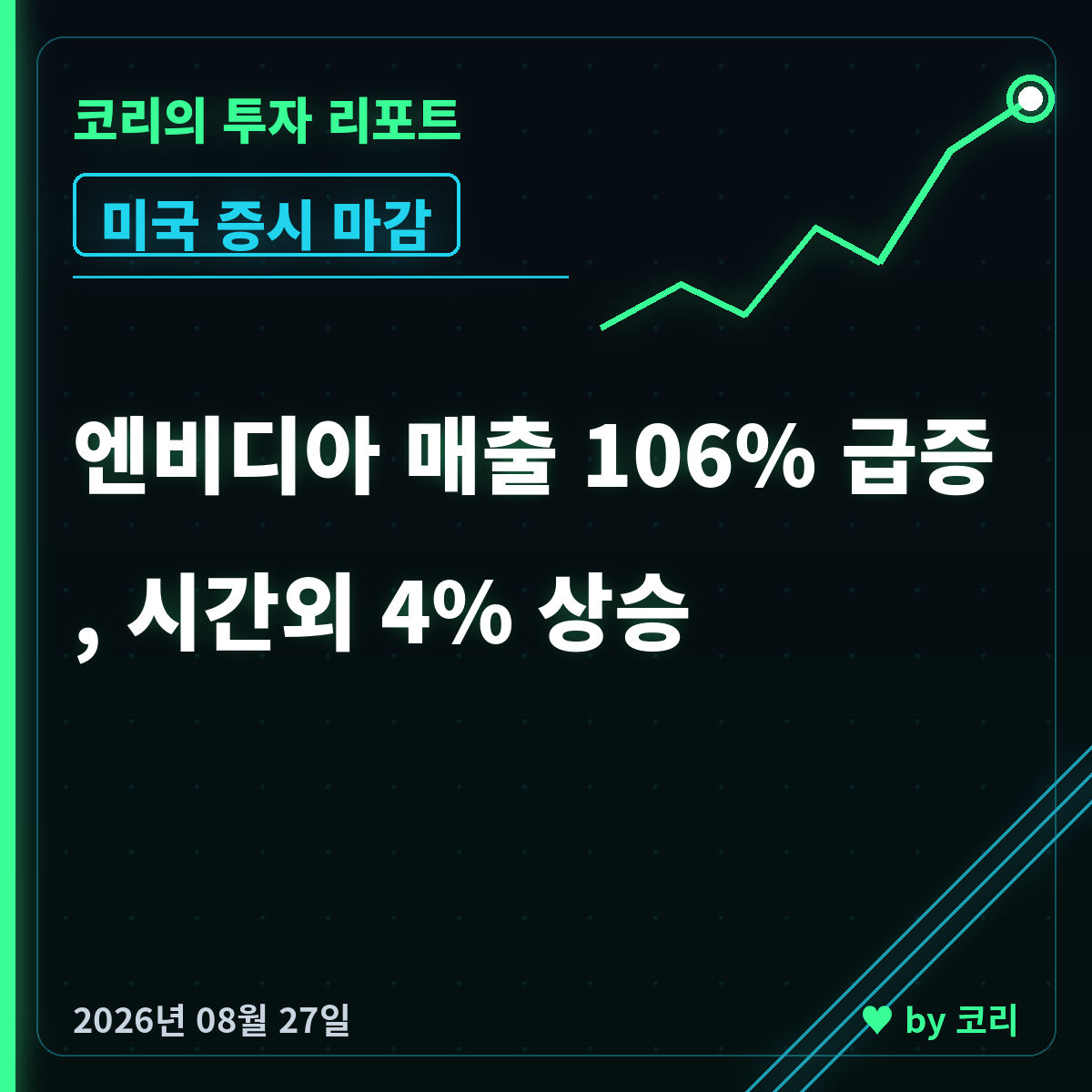미국 증시 마감 8월 27일 나스닥 보합, 엔비디아 어닝 서프라이즈 - 현장 사진 1 미국 증시 마감 8월 27일 나스닥 보합, 엔비디아 어닝 서프라이즈 - 현장 사진 1