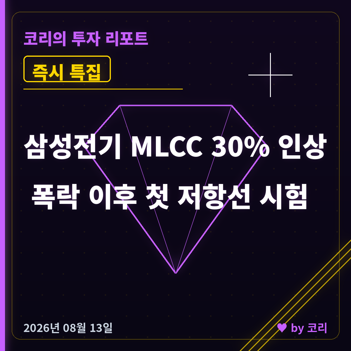 즉시 특집 삼성전기 - MLCC 30% 인상, 폭락 후 첫 저항선 - 현장 사진 1