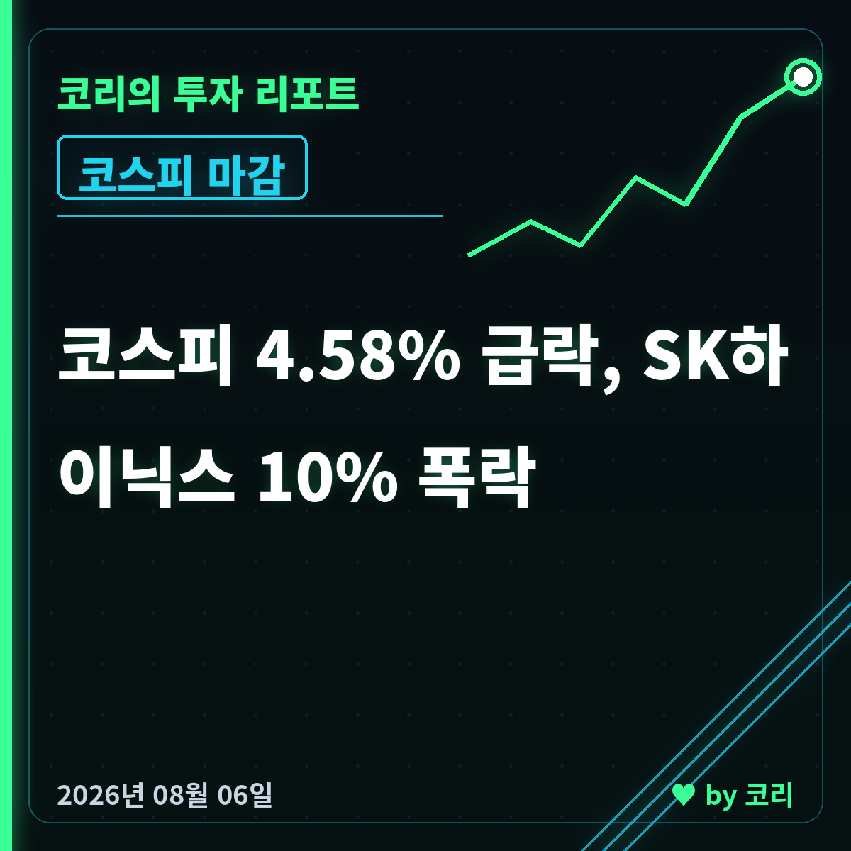 증시 마감 8월 6일 코스피 4.58% 급락, SK하이닉스 10% 하락 - 현장 사진 1