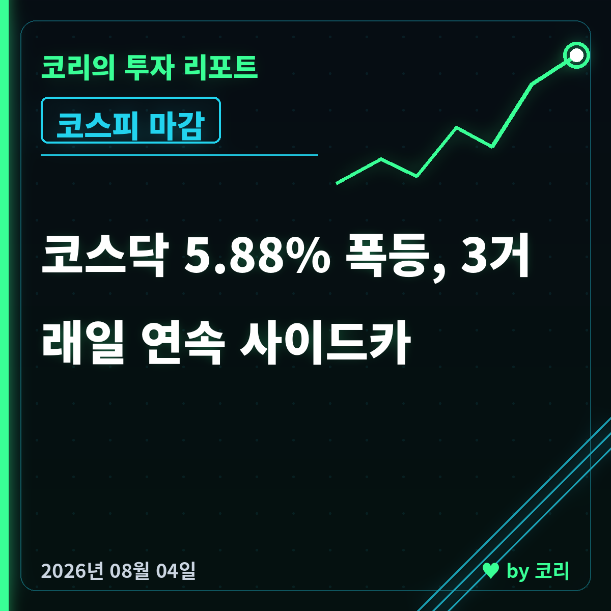 국내 증시 마감 8월 4일 코스닥 5.88% 폭등, 코스피 V자 반등 - 현장 사진 1