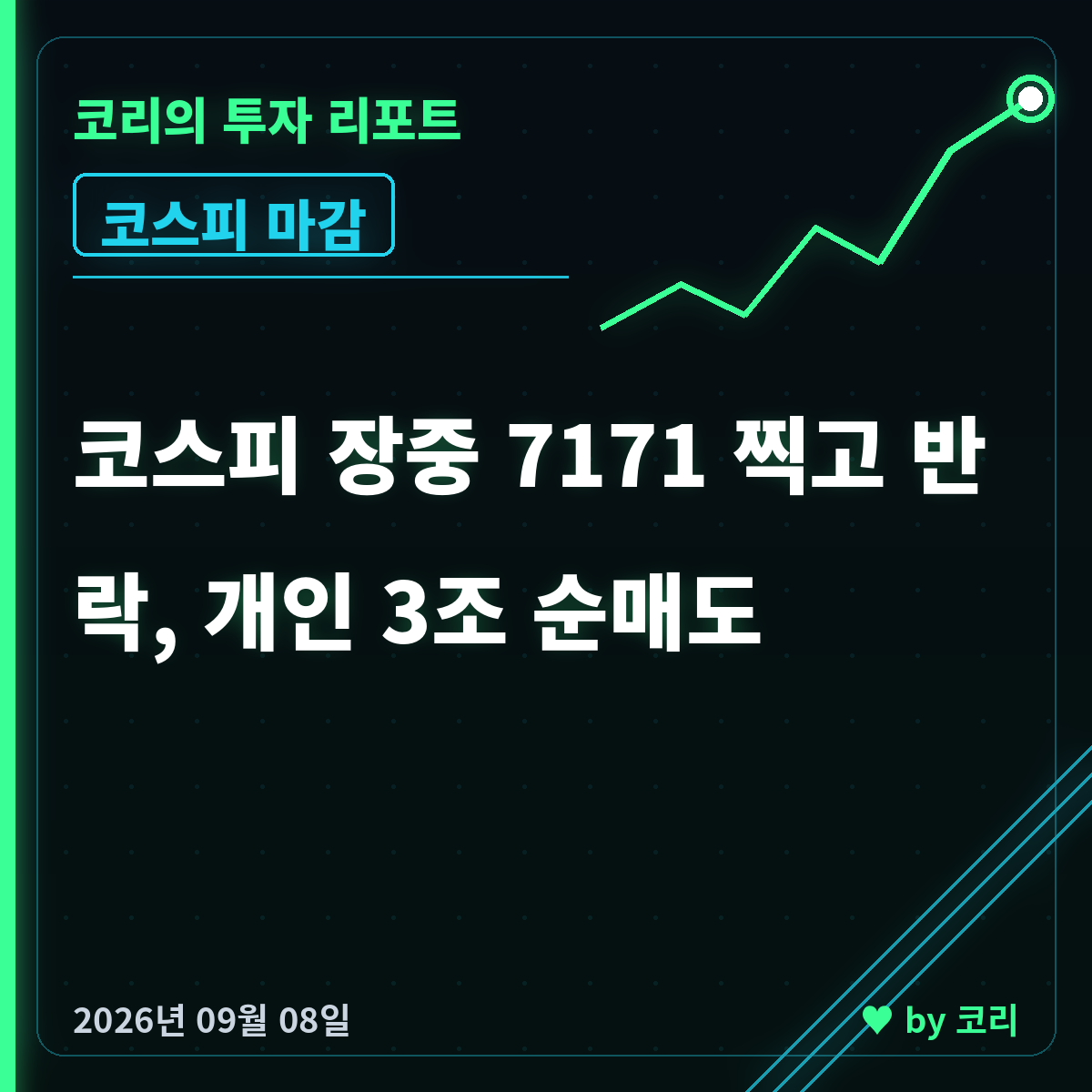 코스피 코스닥 9월 8일 마감, 장중 7171 찍고 반락한 이유 - 현장 사진 1
