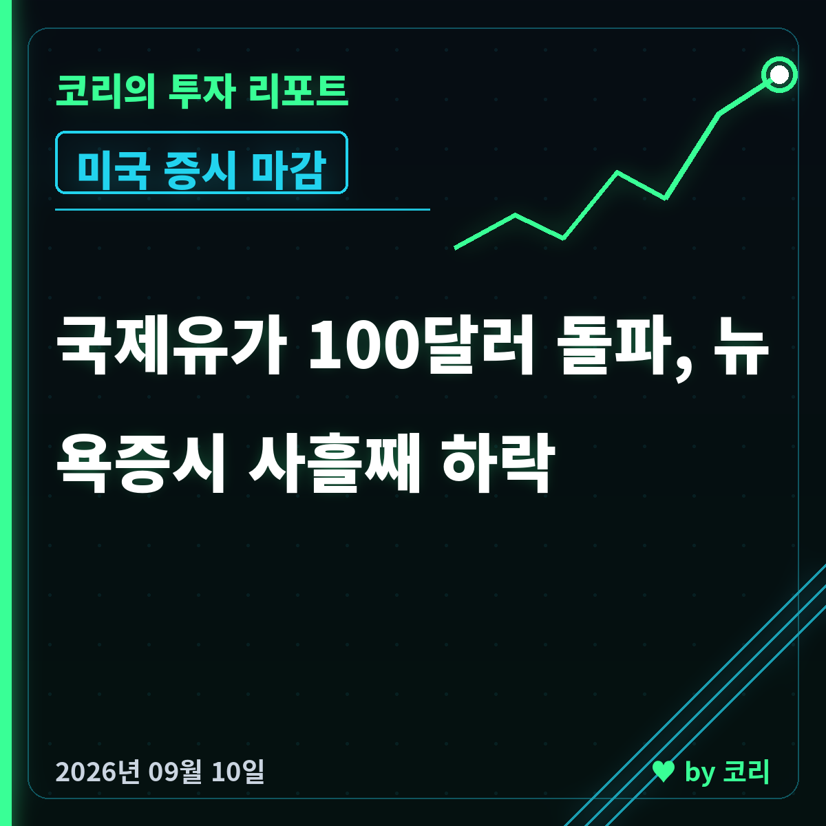 미국 증시 마감 9월 10일 나스닥 하락, 유가 100달러 돌파 - 현장 사진 1 미국 증시 마감 9월 10일 나스닥 하락, 유가 100달러 돌파 - 현장 사진 1