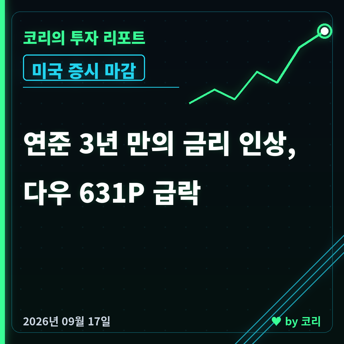 미국 증시 마감 9월 17일 다우 631P 급락, 연준 3년 만의 금리 인상 - 현장 사진 1 미국 증시 마감 9월 17일 다우 631P 급락, 연준 3년 만의 금리 인상 - 현장 사진 1