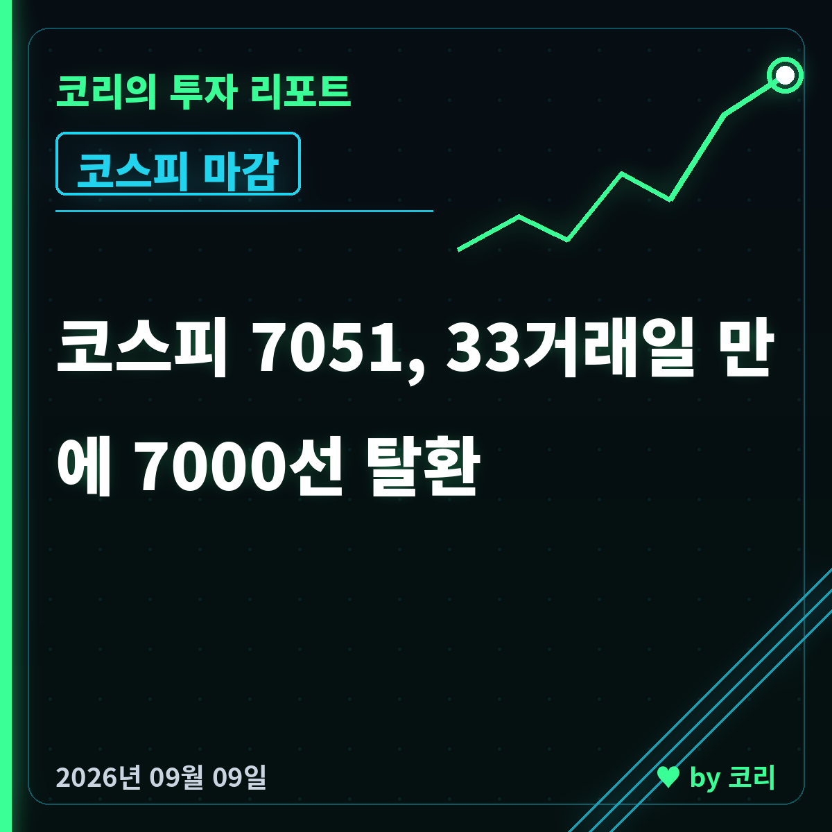 국내 증시 마감 9월 9일 코스피 7051, 7000선 탈환 - 현장 사진 1