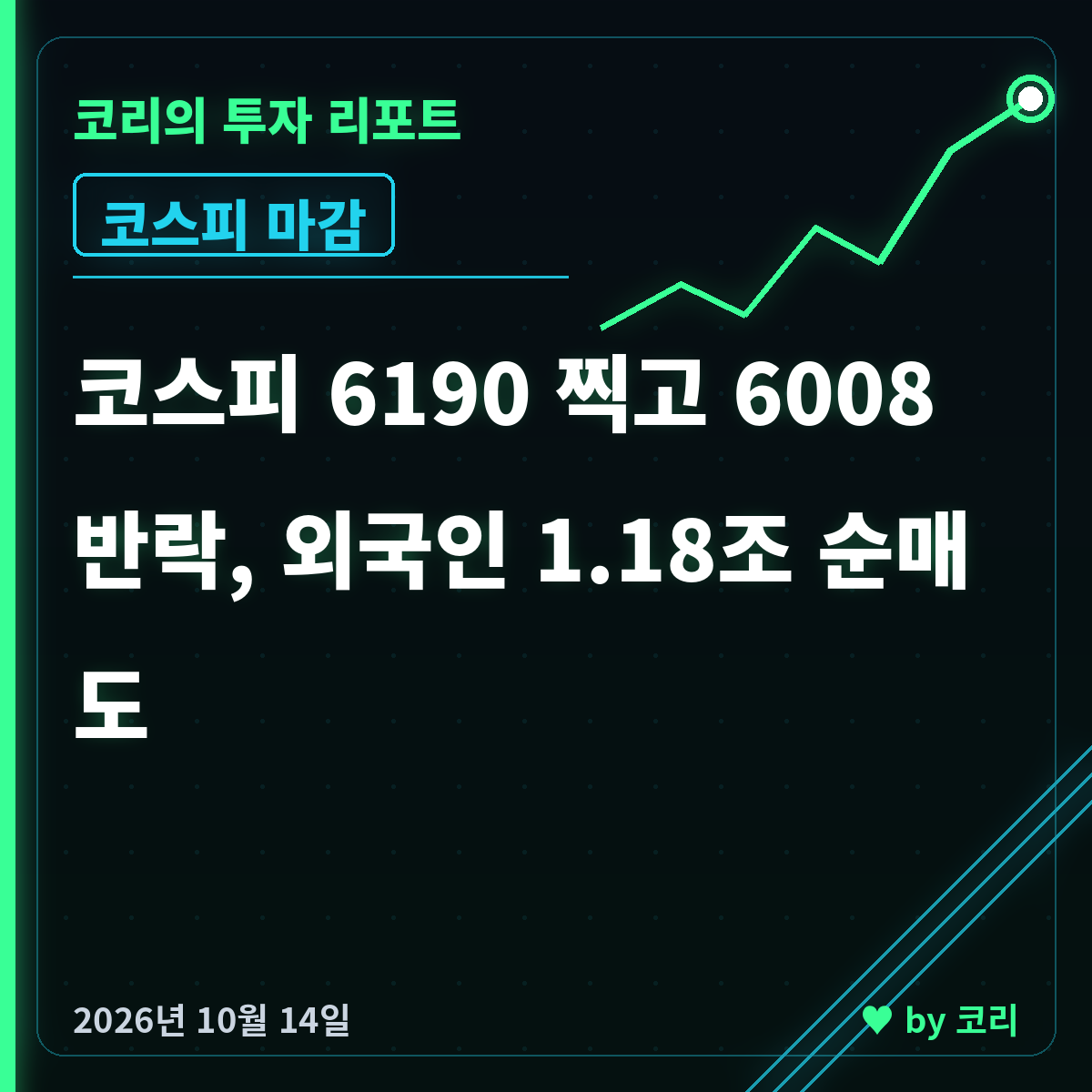 국내 증시 마감 10월 14일 코스피 6190 찍고 6008 반락 - 현장 사진 1 국내 증시 마감 10월 14일 코스피 6190 찍고 6008 반락 - 현장 사진 1