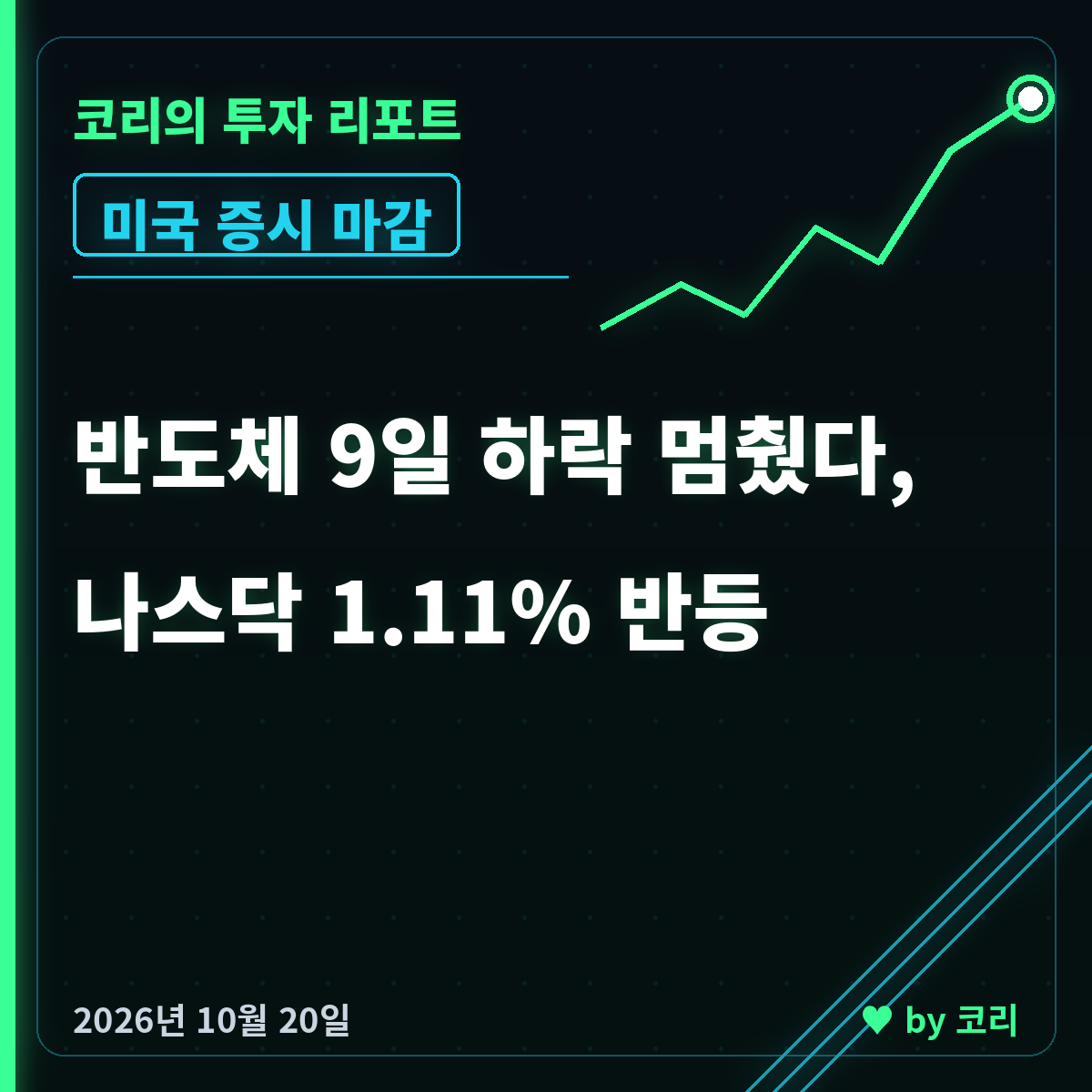 미국증시 나스닥 1.11% 반등, 반도체가 살아났다 10/19 마감 - 현장 사진 1