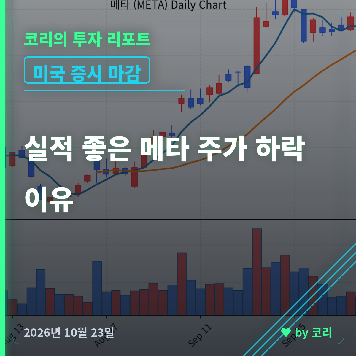 미국증시 현황, 실적 좋은 메타 주가 하락 이유 10/23 마감 - 현장 사진 1